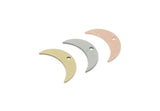 Moon Charm, Raw Brass/Stainless Steel/Raw Copper Crescent Moon Charms With 1 Hole, Findings (16.5x4.5x0.80mm) SMP3364