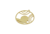 Brass Round Charm, Raw Brass Rising Sun Charms With 1 Loop, Charm Pendants, Earring Findings (28x26x0.60mm) SMP3218