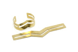 Double Chevron Bangle, Raw Brass Chevron Bracelet Cuff (150x19x0.80mm) Brc092