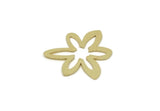 Brass Flower Charm, Raw Brass Flower Charms, Earring Charms, Findings (25x24x0.60mm) SMP3212