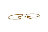 Hand Hammered Cuff, 2 Raw Brass Hand Hammered Cuff Bracelet Bangles (64x2mm) BRC189