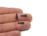 Black Drop Charm, 100 Oxidized Black Brass Drop Charms With 1 Loop, Findings (12x4x0.50mm) B0348
