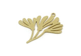 Brass Leaf Charm, Raw Brass Branch Charms With 1 Loop, Charm Pendants (30x28x0.80mm) SMP3116