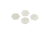 Silver Hexagon Blank, 8 Antique Silver Plated Brass Hexagon Stamping Blanks (12.5x0.80mm) A0954