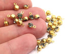 Black Diamond Rhinestone Charms, 24 Black Diamond Rhinestone Charms with Raw Brass Setting for SS18 (4.3/4.4mm) SS18 Y235