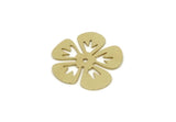 Brass Flower Charm, Raw Brass Flower Charms With 1 Hole, Earring Charms, Findings (26x25.5x0.60mm) SMP3216