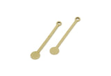 Brass Charm, 24 Raw Brass Bar Charms With 1 Loop, Findings (30x5x0.80mm) SMP3086