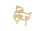 Brass Raccoon Charm, 6 Raw Brass Raccoon Shaped Charms, Findings (26x22x0.60mm) SMP2961