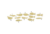 Brass Fish Charm, Raw Brass Fish Charms, Blanks, Findings SMP3239