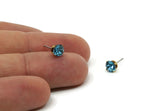 Brass Stud Earrings, 8 Aquamarine Crystal Rhinestone Beads Brass Stud Earrings Brass Setting for SS24 - 5.3mm SS24 N0678
