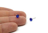 Brass Stud Earrings, 8 Sapphire Crystal Rhinestone Beads Brass Stud Earrings Brass Setting for SS24 - 5.3mm SS24 D1319