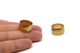 Smooth Band Rings - 4 Raw Brass Smooth Band Wide Ring Settings (21x11.5mm) Mn55