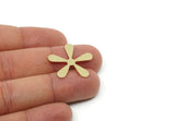 Custom Flower Charms for Jewelry Making, Personalized Brass, Copper, Stainless Steel Flower Blank (25x26mm) SMP3138