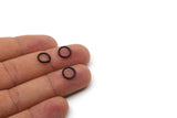 9mm Jump Ring - 50 Oxidized Black Brass Round Jump Rings (9x1.2mm) A0370