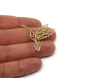Brass Bird Charm, 4 Raw Brass Hummingbird Shaped Charms, Findings (37x39x0.60mm) SMP3083