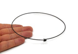Black Choker Finding, Oxidized Black Brass Wire Choker Collar Findings, Necklace Blanks (136x1.5mm) P003 R056 R074