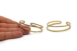 Brass Wire Cuff, Raw Brass Double Wire Bracelet Bangle Brc252- V003