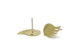 Brass Wing Earring, 8 Raw Brass Wing Stud Earrings, Findings (15x9x0.60mm) SMP3326