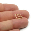 Customized Geometric Findings, Raw Brass/Stainless Steel D Shaped Charms, For Jewelry Making (10x14x0.80mm) SMP3161