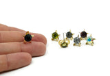 Brass Earrings, 6 Raw Brass Crystal Diamond Stud Earrings, Earrings Settings for SS39 (8.3mm) SS39 N0446