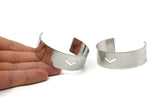 Steel Chevron Cuff - Stainless Steel Chevron Bracelet Blank Bangle (20x145x0.8mm) BRC132