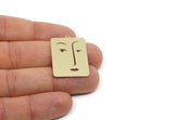 Customized Geometric Charm, For Jewelry Making Brass/Steel/Copper Rectangle Face Charm With 1 Loop, Personalized Jewelry (32x26mm) SMP3186