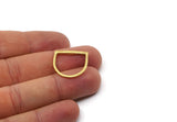 Brass Ring Charm, 4 Hammered Raw Brass Boho Rings 18mm N0283