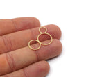 Brass Round Charm, 6 Raw Brass Round Shaped Charms, Circles Charm, Pendants, Findings (18x30x0.80mm) SMP3019