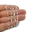Silver Link Chain, 1 Meter Silver Tone Brass Soldered Bar Link Chain (11x2mm) BS 1066