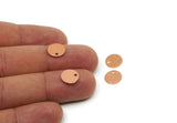 Copper Round Tag, 50 Raw Copper Round Charms With 1 Hole, Blank Findings (10x0.80mm) M009