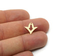 Brass Tulip Charm, 24 Raw Brass Tulip Charms With 1 Hole, Pendant Charms (16x15x0.80mm) SMP3035