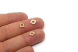 Brass Diamond Charm, 24 Raw Brass Diamond Charms With 1 Hole, Findings (9x7.5x0.40mm) F020