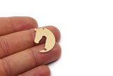 Brass Horse Charm, 6 Raw Brass Horse Charms With 1 Hole, For Jewelry Making (27x19.5x0.60mm) SMP2995