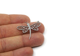 Steel Butterfly Charm, 8 Stainless Steel Butterfly Charms With 1 Loop, Earring Findings (33x33x0.80mm) SMP3076
