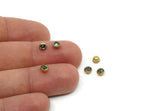 Brass Bead, 12 Raw Brass Black Diamond Crystal Rhinestones Settings Pad SS18 S213