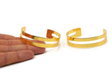 Gold Bracelet Cuff, Gold Plated Brass Bracelet Bangle Cuff  (15x155x0.80mm) T119 Q0466