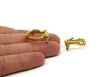 Brass Bird Ring, 2 Raw Brass Adjustable Bird Ring N0400