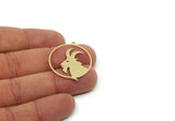 Chinese New Year Charm, Brass/Steel/Copper Year Of The Goat Charms With 1 Loop, Zodiac Charm For Jewelry Making (30x28x0.80mm) SMP3270