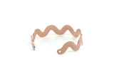 Copper Bangle Bracelet, Raw Copper Adjustable Wavy Bracelet With 2 Holes (146x6x0.80mm) SMP3252