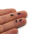 Black Drop Blank, 100 Oxidized Black Brass Textured Tiny Drop Blanks (7x3x0.80mm) M01412