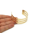 Brass Striped Cuff - Raw Brass Cuff Bracelet Bangle (25x156x0.80mm) BRC135