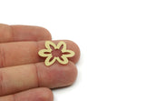 Brass Flower Charm, Raw Brass Flower Charms, Earring Charms, Findings (25x22x0.60mm) SMP3223