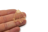 Gold Fringed Charm, 2 Gold Plated Brass Fringe Shaped Charms With 1 Hole (44x32x0.80mm) SMP0362 A0479