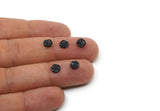 Black Round Charm, 50 Oxidized Black Brass Wavy Round Charms With 1 Hole, Findings (6x1mm) D1147