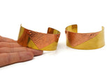 Brass Copper Bracelet, Raw Brass And Copper Cuff Bracelet Bangle (150x30x0.80mm) T110