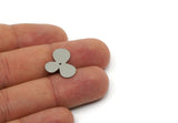 Steel Flower Charm, 24 Stainless Steel Flower Shaped Charms With 1 Hole, Findings (18x14x0.50mm) SMP3065