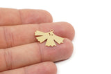 Brass Leaf Charm, 8 Raw Brass Leaf Charms With 1 Loop, Earring Findings (18x25x0.60mm) SMP2713