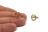 Adjustable Circle Ring, 5 Raw Brass Adjustable Circle Rings - (12.5mm) Mn14