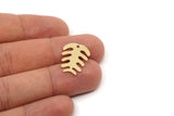 Brass Fish Bone Charm, 10 Raw Brass Fish Bone Charms With 1 Hole, Findings (20x15x0.60mm) SMP2755