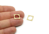 Customized Geometric Findings, 12 Raw Brass Square Shaped Charms, For Jewelry Making (13x1mm) SMP3163